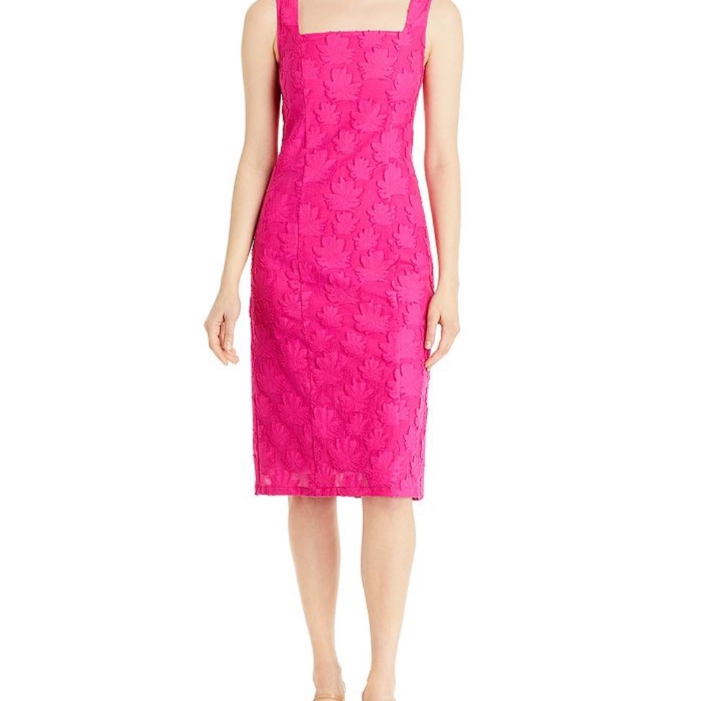 Hugo Boss Diteva Sleeveless, Textured, SquareNeck Shift Dress Sz 14 - Picture 2 of 11